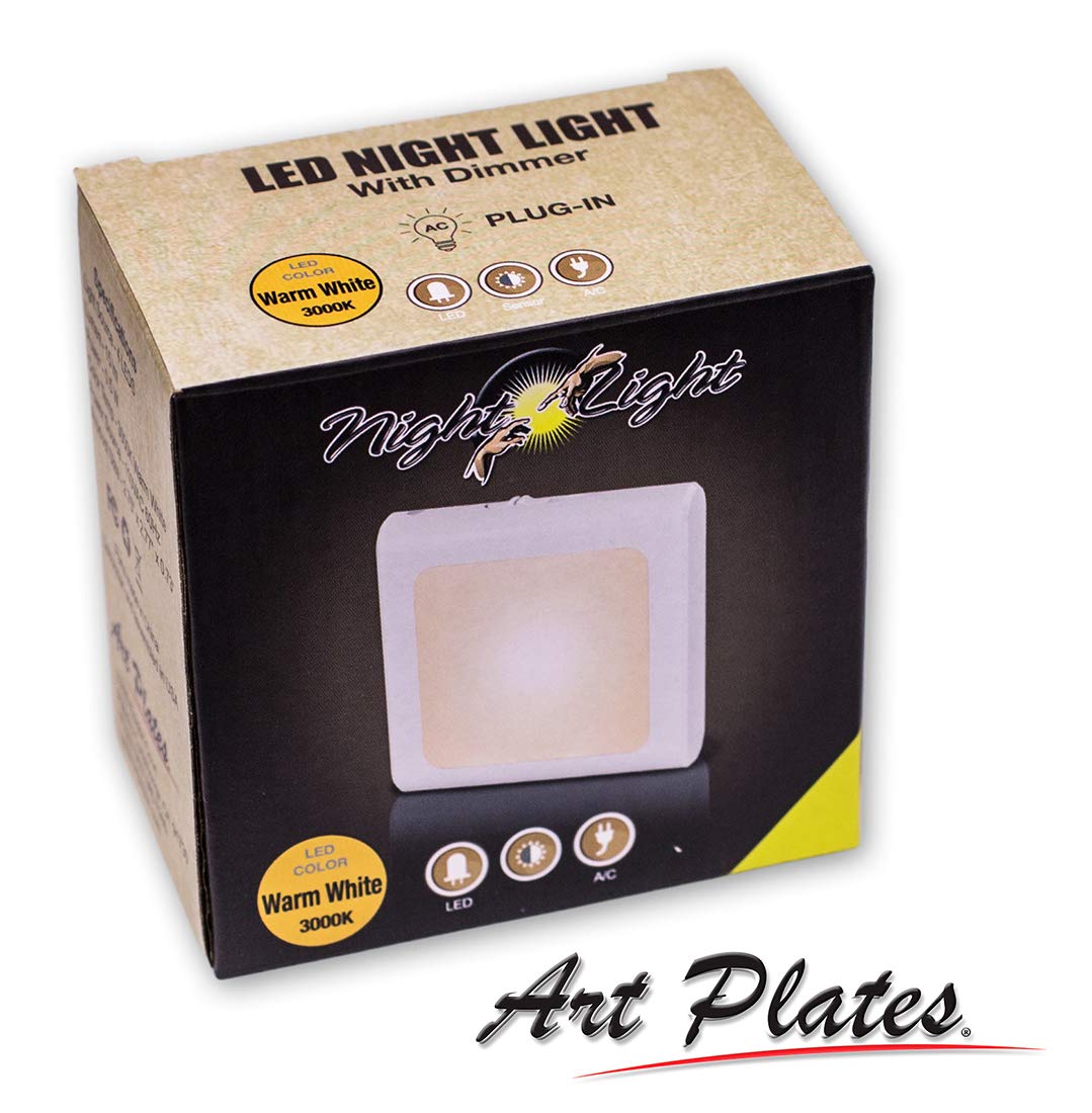 Dimmable LED Night Light with Auto On/Off Sensor, Adjustable Brightness & Warm White Light - Perfect for Bathroom, Hallway, Nursery, Kids Room & Bedroom - Baseball Design for Home Safety & Comfort