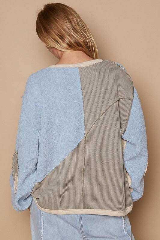Stylish POL Color Block Half Zip Dropped Shoulder Sweatshirt for Men & Women | Trendy Pullover Hoodie for Casual Wear, Street Style & Outdoor Activities