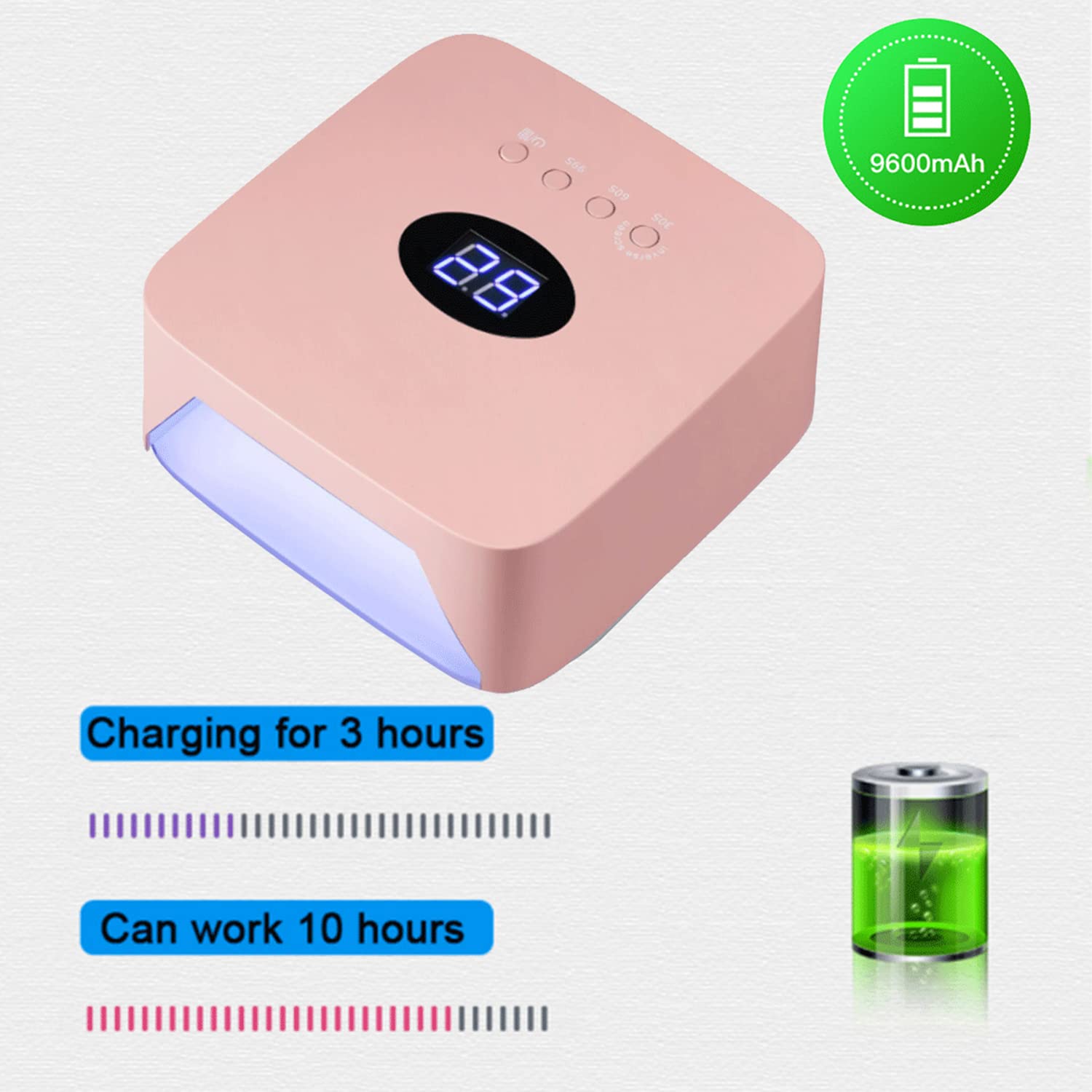 54W Cordless UV LED Nail Lamp - Professional Portable Rechargeable Nail Dryer with 3 Timer Settings, Sensor & LCD Display | Perfect for Home Manicures & Salon Nail Art Services | Fast Drying for Gel Polish & Acrylic Nails