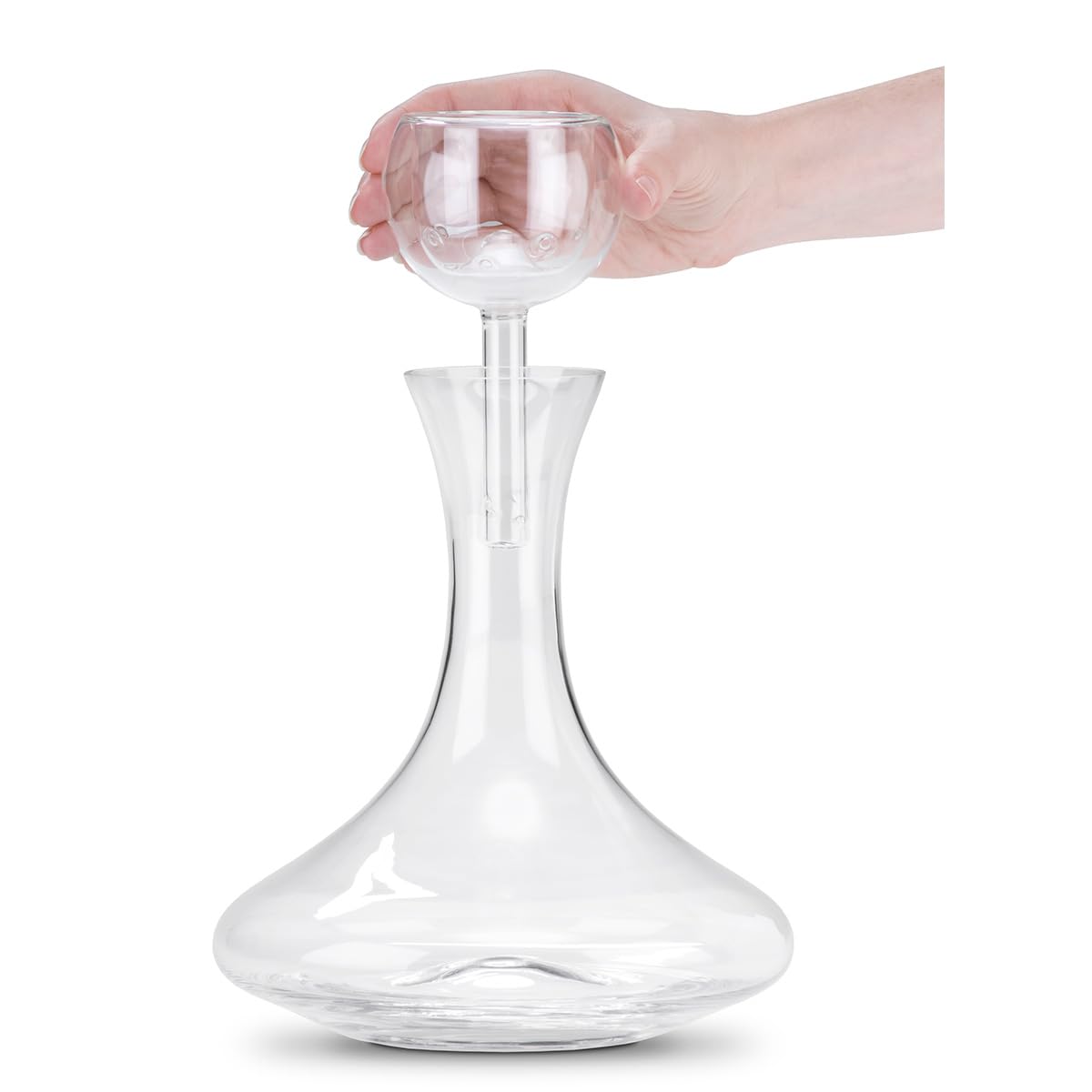 Premium Wine Decanter Set with Double Aerator - Crystal Glass Carafe for Red Wine Aeration & Decanting | Perfect for Wine Tasting, Dinner Parties & Home Bars