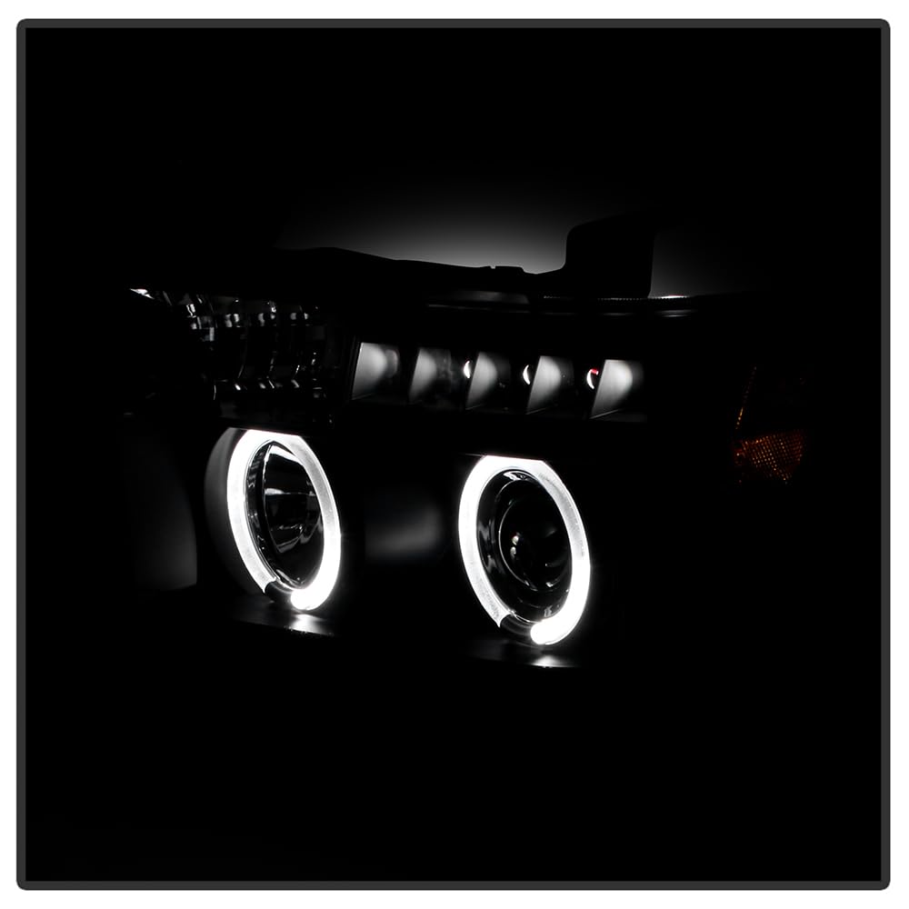 Xtune LED Projector Headlights with Halo Ring for Toyota Tundra & Sequoia - Durable Off-Road Lighting Upgrade for Night Driving & Adventure