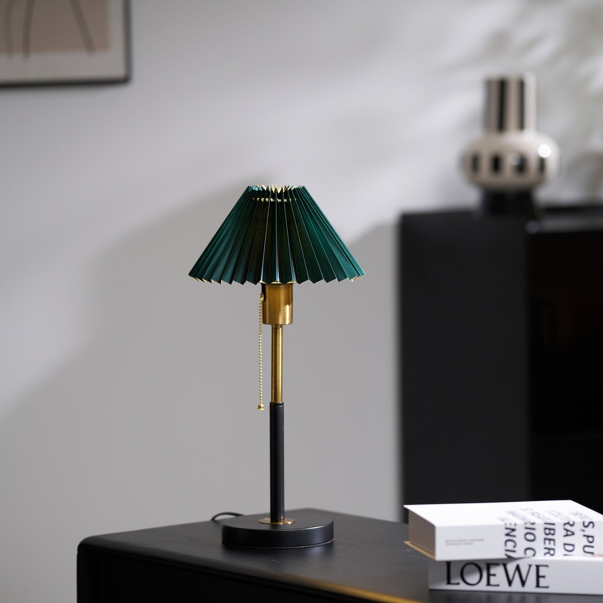 Lumi Pleated Table Lamp - Modern LED Nightstand Light with Adjustable Brightness, Perfect for Bedroom, Living Room & Office Decor
