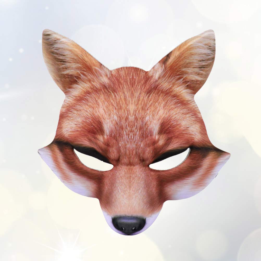 Realistic Fox Venetian Half Mask - EVA Animal Face Mask for Halloween, Cosplay, Carnival & Costume Parties - Yellow (Perfect for Costume Balls, Mardi Gras & Themed Events)