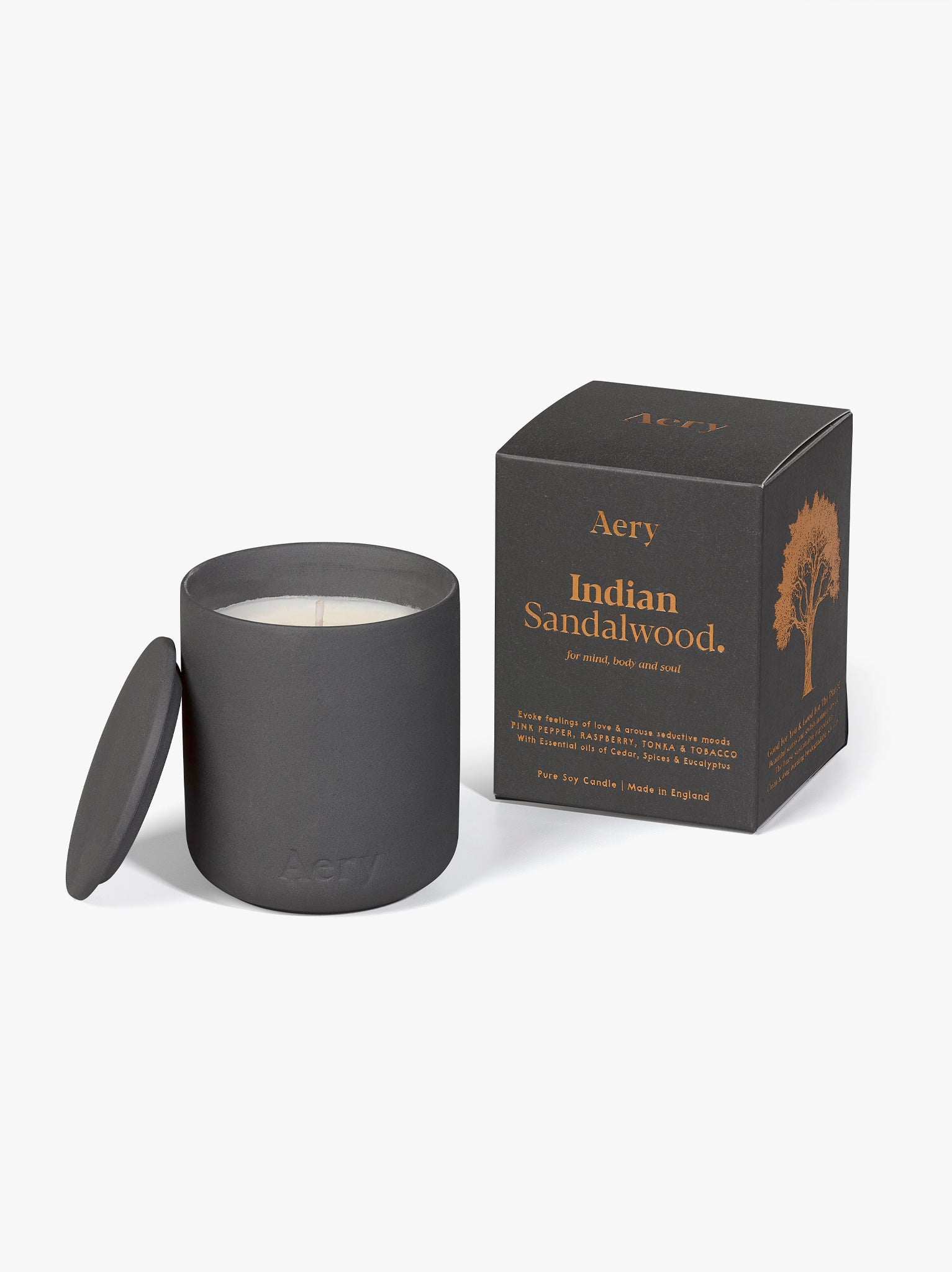 Aery Fernweh Collection Scented Candle - Indian Sandalwood Fragrance for Home, Yoga & Meditation | Relaxing Aromatherapy Gift for Women & Men