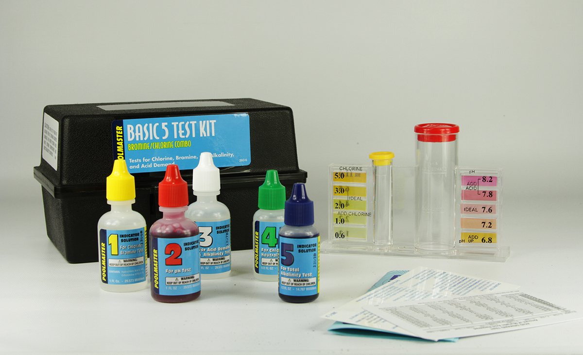5-Way Swimming Pool Test Kit - Accurate Water Testing for pH, Chlorine, Alkalinity & More | Perfect for Home Pools, Spas & Hot Tubs
