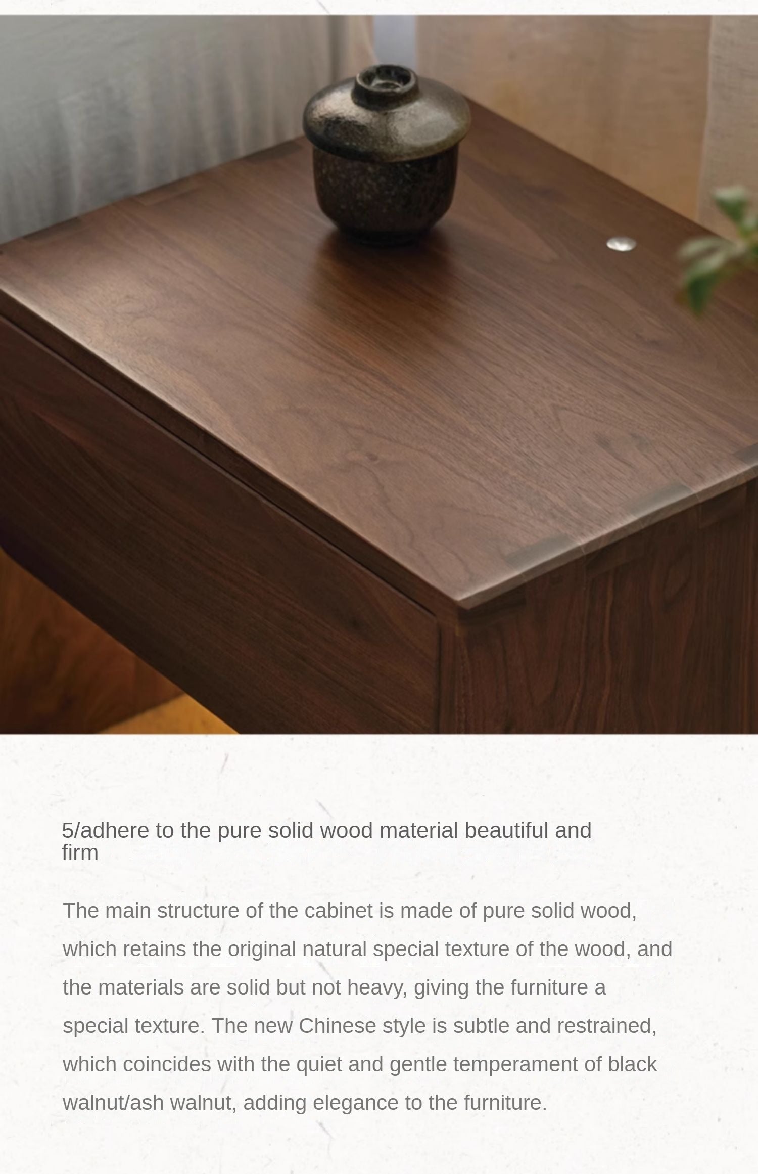Modern Solid Wood Nightstand - Black Walnut & Ash Wood Bedside Table for Bedroom, Living Room, or Office - Stylish and Functional Storage Furniture