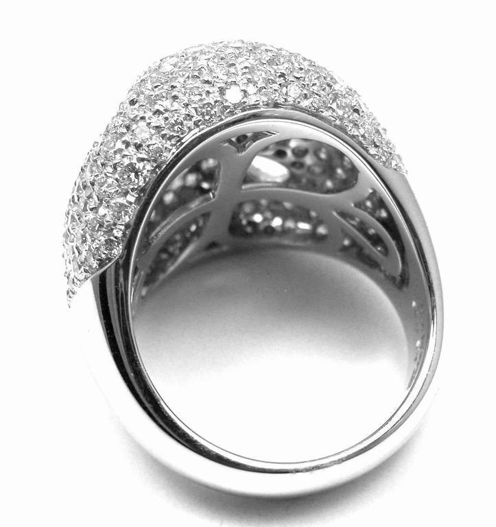 18K White Gold Damiani Diamond Ring - 3.21ctw Large Size 7 - Perfect for Engagement, Wedding & Anniversary Gifts