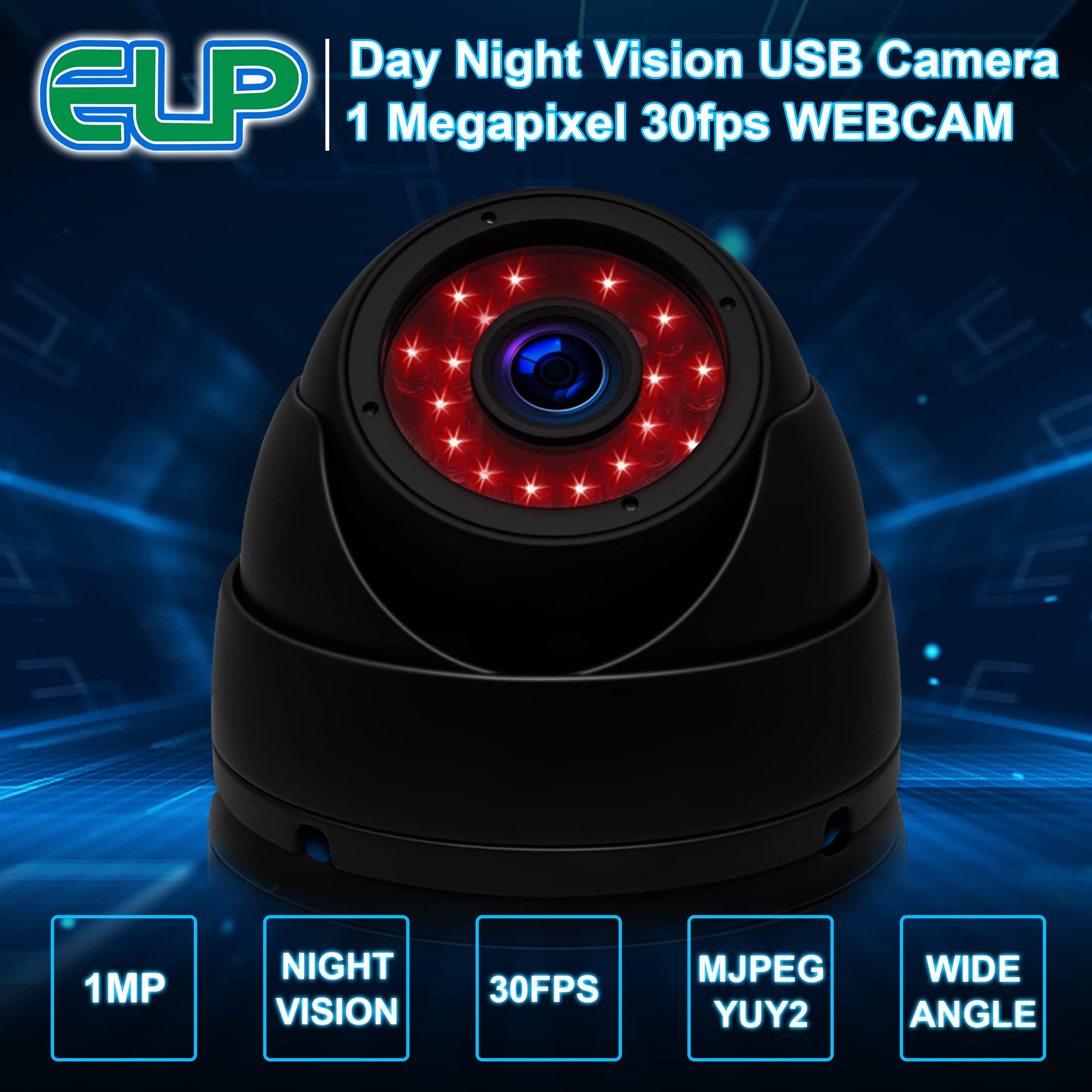 USB Infrared Webcam with Day/Night Vision - Waterproof Indoor/Outdoor Security Camera for PC, CCTV, and Laser Engraving | Perfect for Home Surveillance, Office Monitoring & Lightburn Laser Cutting