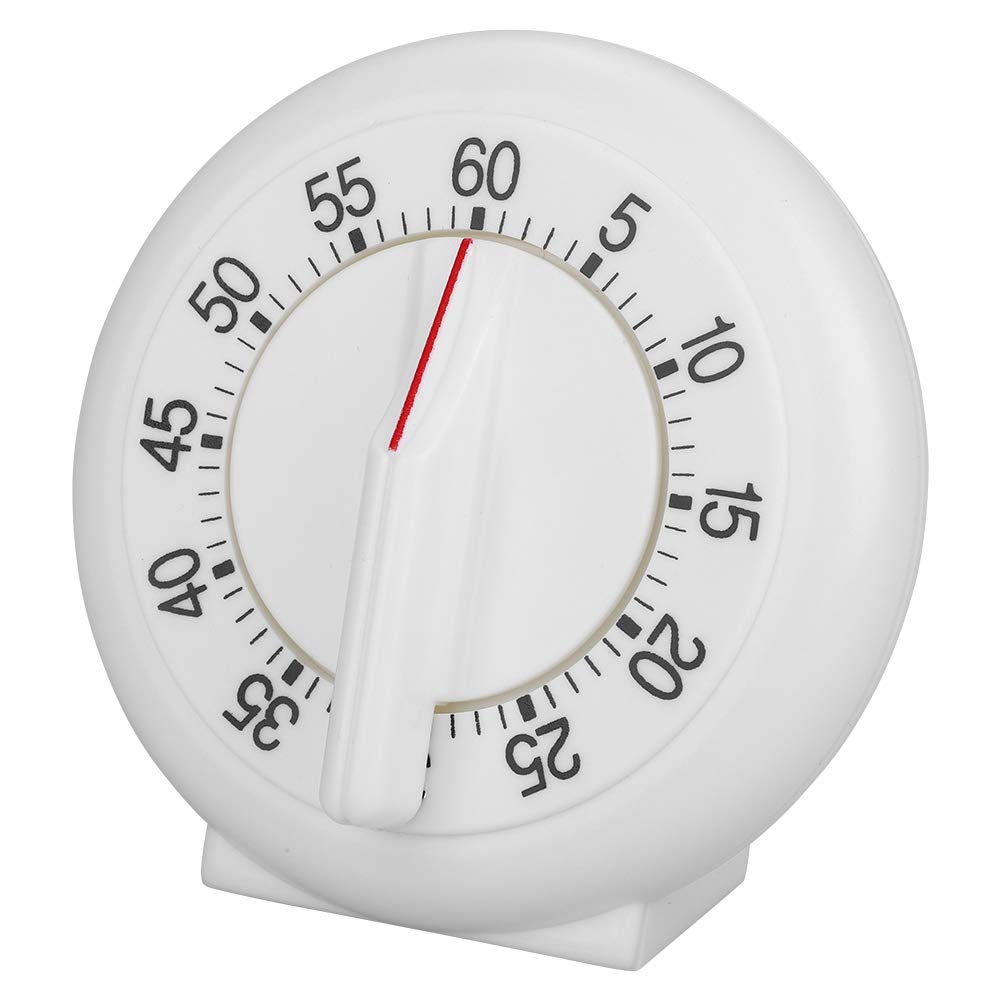 60 Minute Mechanical Kitchen Timer - Easy Read Round Visual Timer for Cooking, Baking, Meetings | Multifunction Timer for Kids & Adults | Perfect for Classrooms, Home Kitchen & Office Use (White)