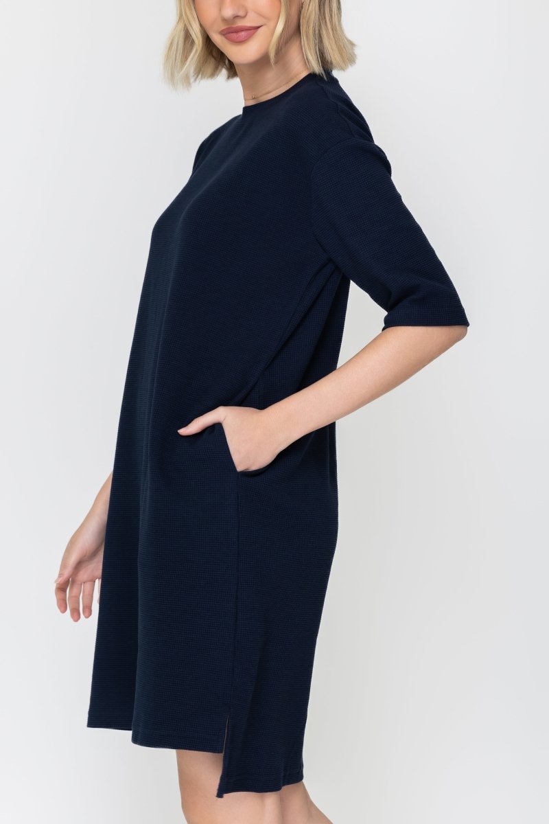 REESE Women's Navy Blue Dress Size 37 - Elegant Casual & Party Wear for Women | Perfect for Office, Date Night, and Special Occasions