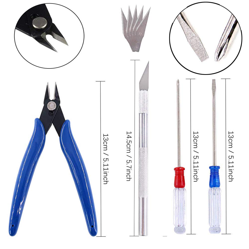 Qovydx 32Pcs Gundam Model Building Tools Kit - Gunpla Tools Set for Bandai Model Kits | Perfect for Building, Repairing & Fixing Gundam Plastic Models - Ideal for Hobbyists & DIY Enthusiasts