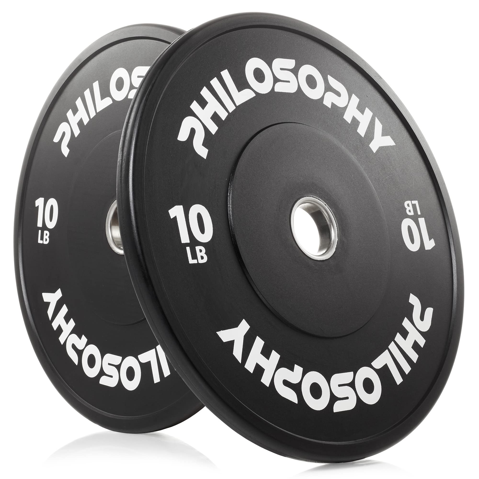Olympic 2-Inch Rubber Bumper Plates Set of 2 - Black - Perfect for CrossFit, Weightlifting & Home Gym Strength Training