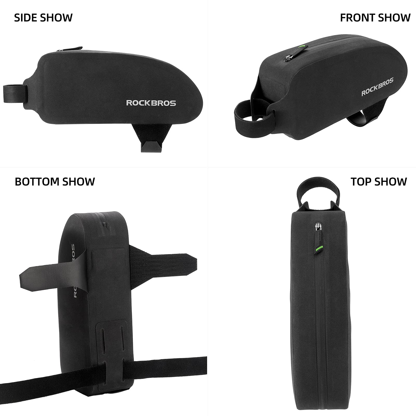 **ROCKBROS Waterproof Bike Top Tube Bag - Large Upgrade Bicycle Front Frame Pouch for Phone & Essentials - Mountain & Road Cycling Accessories | Perfect for Commuting, Hiking & Outdoor Adventures**