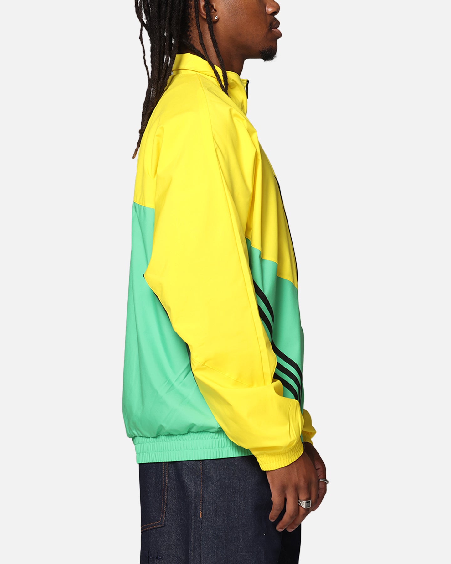Adidas Originals Green and Yellow Track Jacket for Men - Lightweight Athletic Hoodie for Running, Gym & Casual Wear