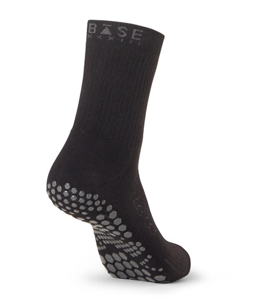 Base33 Grip Crew Socks - Black - Comfortable & Durable Athletic Socks for Men & Women - Perfect for Running, Hiking, and Everyday Wear