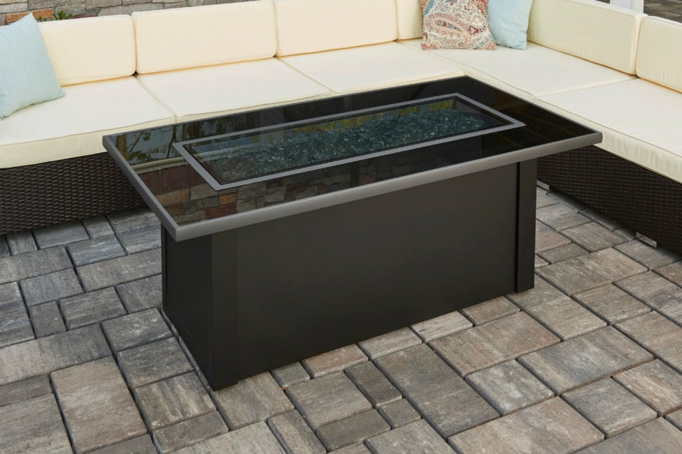Monte Carlo Linear Gas Fire Pit Table - Outdoor Patio Heater with Modern Design for Backyard, Deck, and Garden Gatherings