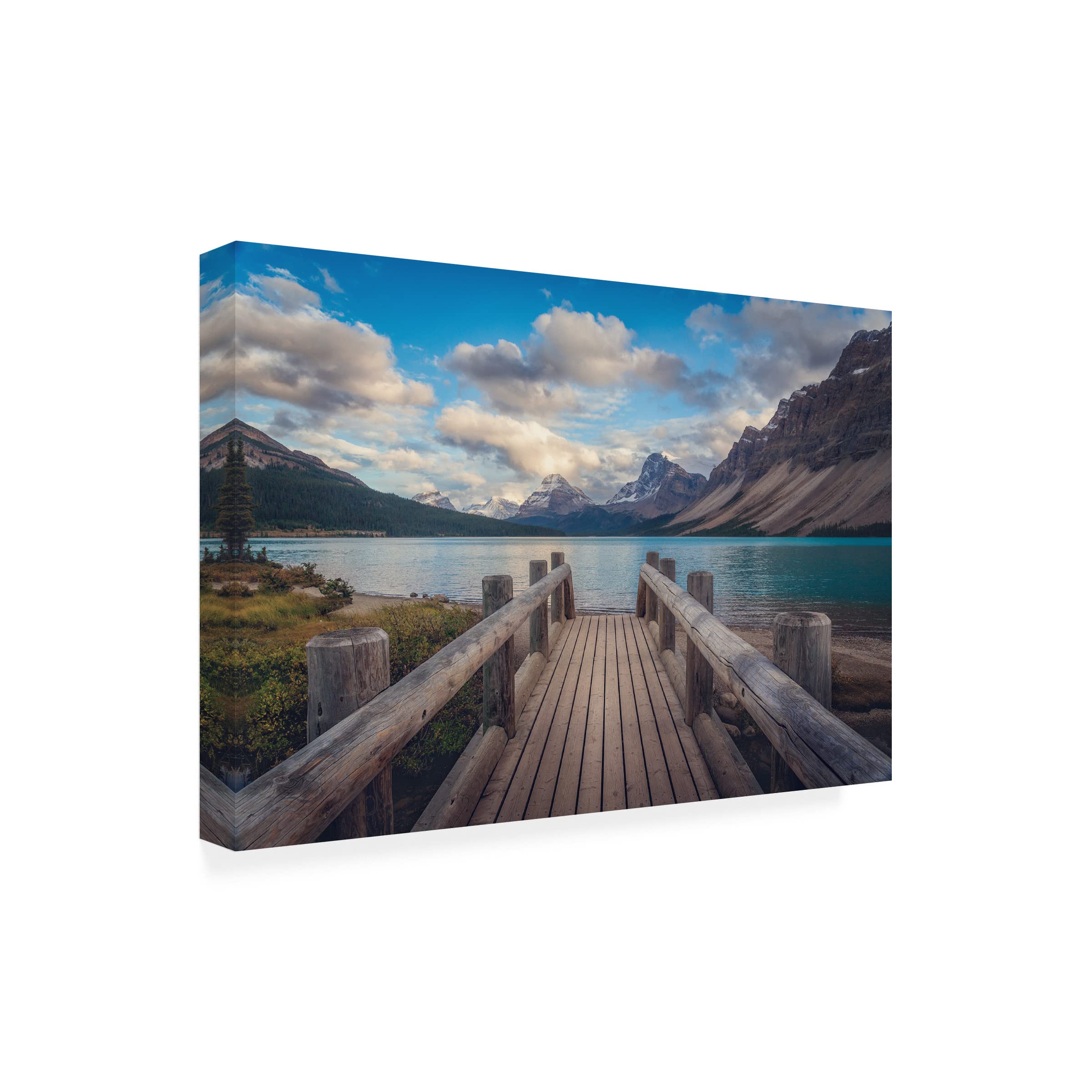 Trademark Fine Art 'The Bridge' Canvas Wall Art by Ivan Macia - Hand-Painted Landscape Painting for Living Room, Bedroom & Office Decor
