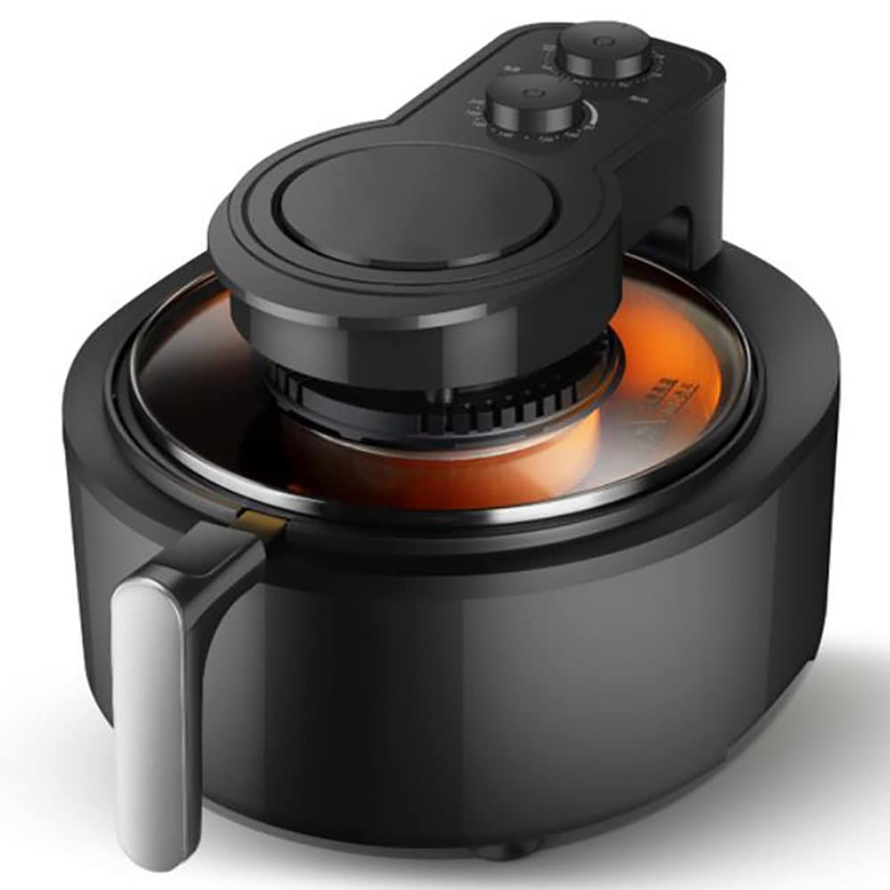 CALANDIS 5.45 Quart Air Fryer - 1100W Electric Oil-Free Cooker with 360° Heating & Smart Temperature Control, Non-Stick Basket & Easy Clean - Perfect for Healthy Frying, Baking, Roasting & Reheating (Black)