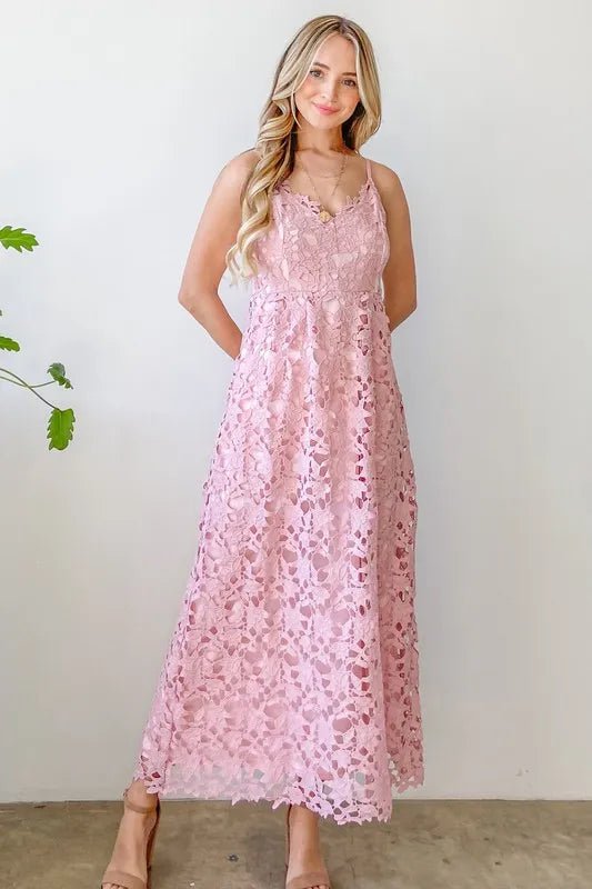 Elegant Lace Maxi Cami Dress for Women - Perfect for Weddings, Parties & Special Occasions | Flowy Boho Summer Dress for Beach Vacations & Date Nights