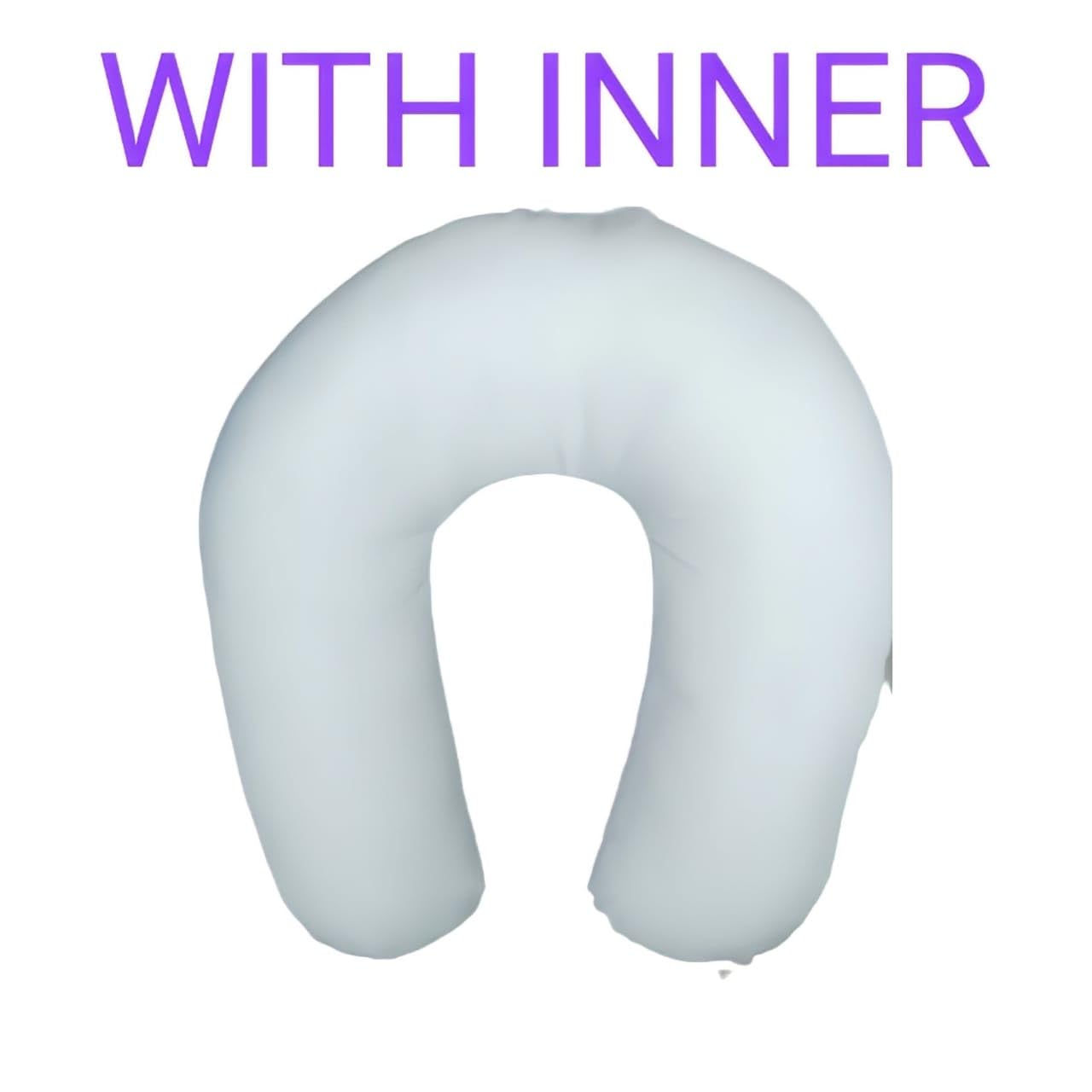 Flipon Velvet Neck Pillow for Sleeping, Travel & Support - Soft & Comfortable (Black) - Perfect for Airplanes, Office & Home Use