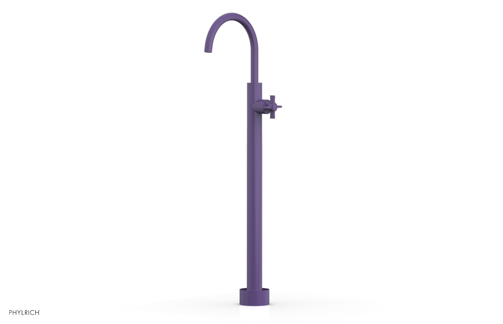 BASIC Tall Floor Mount Tub Filler with Cross Handle - D132 44 02 - Perfect for Modern Bathroom Renovations and Spa-Like Showers