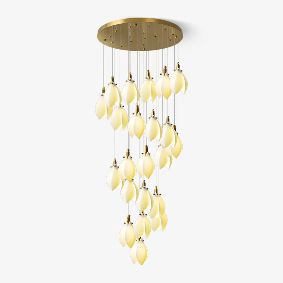 Astralis Bloom Stairs Chandelier - Modern Crystal Ceiling Light Fixture for Staircase, Hallway & Entryway - Elegant Home Decor Lighting for Living Room, Dining Room & Bedroom