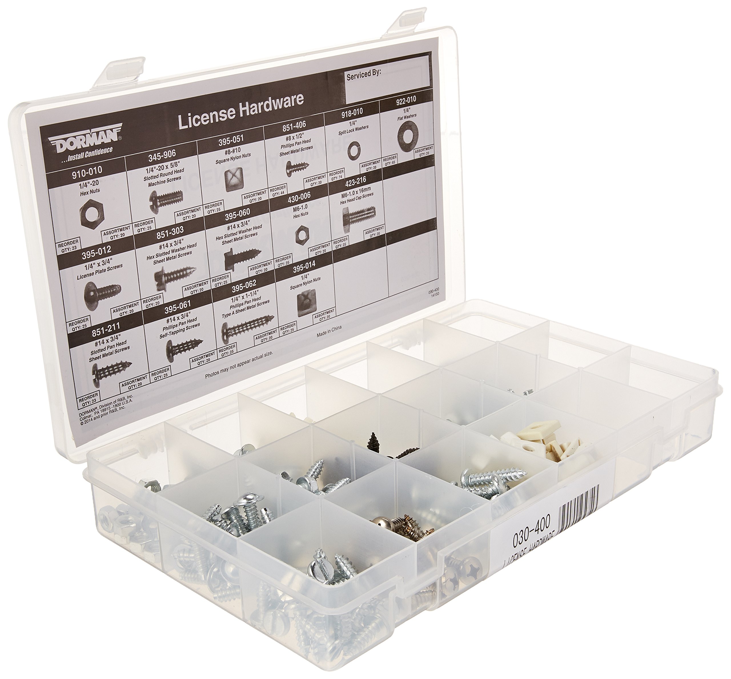 Dorman 030-400 License Plate Fasteners Kit - Durable Automotive Hardware for Secure Mounting - Perfect for Car, Truck & SUV License Plate Installation & Maintenance