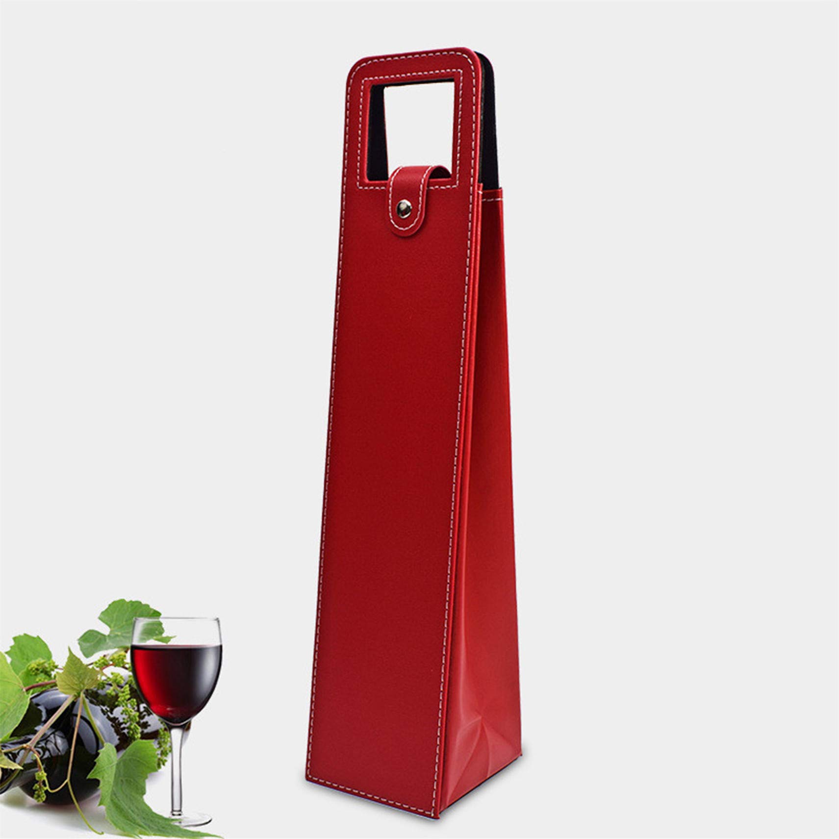 Premium PU Leather Wine Tote Bag - Reusable Insulated Carrier for Champagne, Beer & Liquor Bottles - Perfect for Picnics, Parties & Gift Giving