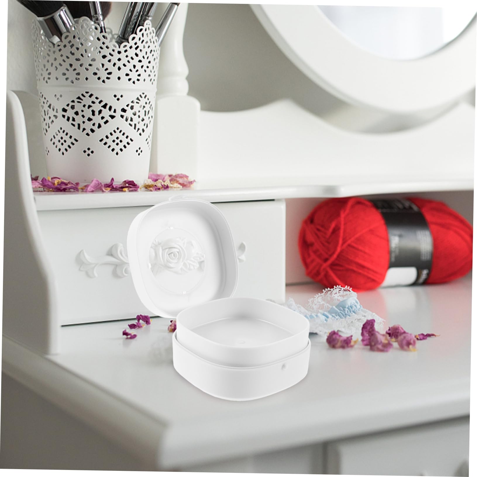 Alipis Hair Clip Organizer for Storage - White Cotton Puff & Abdominal Tool Holder - Perfect for Hairdressers, Travel & Salon Organization (Great for Traveling, Salon Storage & Home Use)