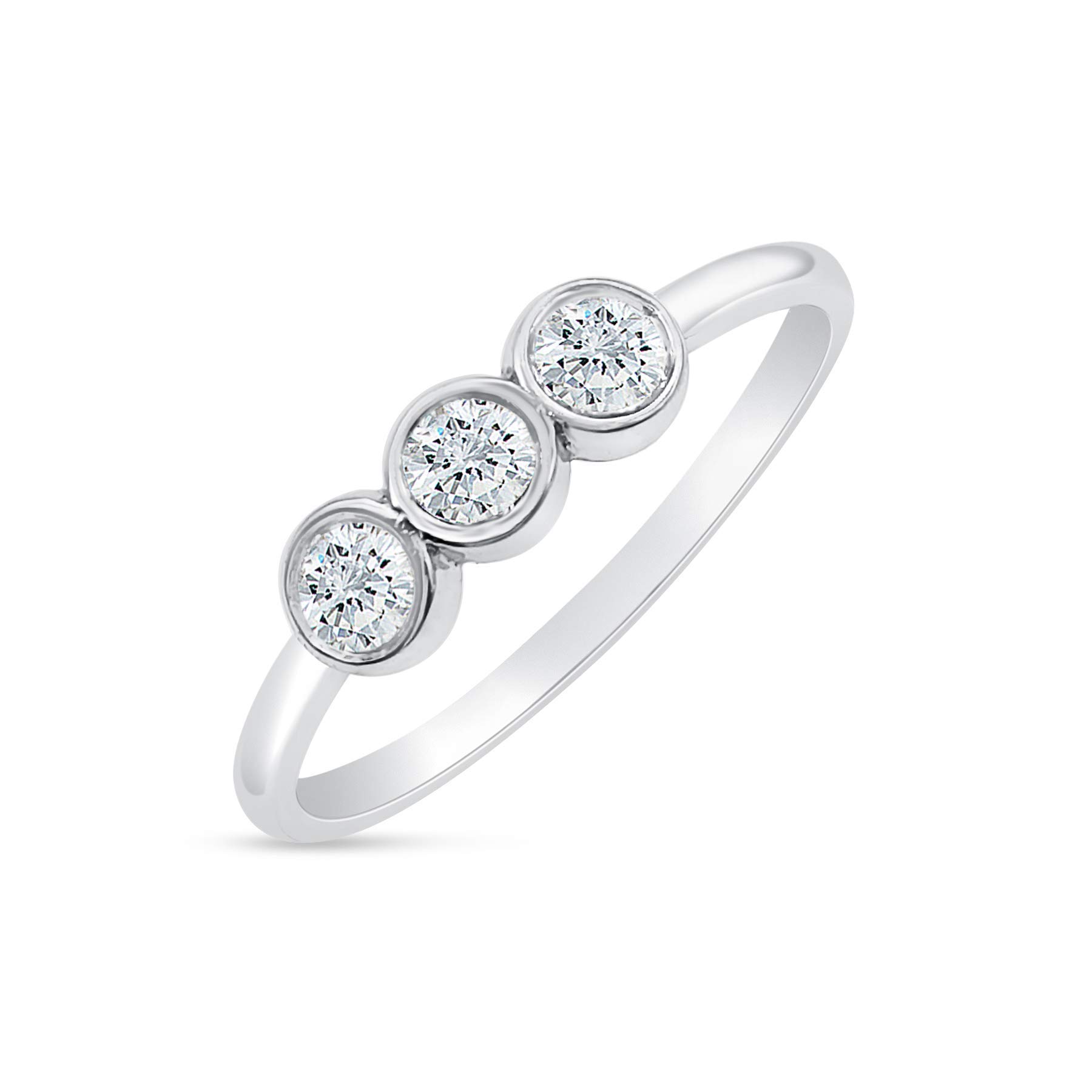 14K White Gold Diamond Ring for Women - Elegant Solitaire Engagement & Wedding Band - Perfect for Proposals, Anniversaries, and Special Occasions