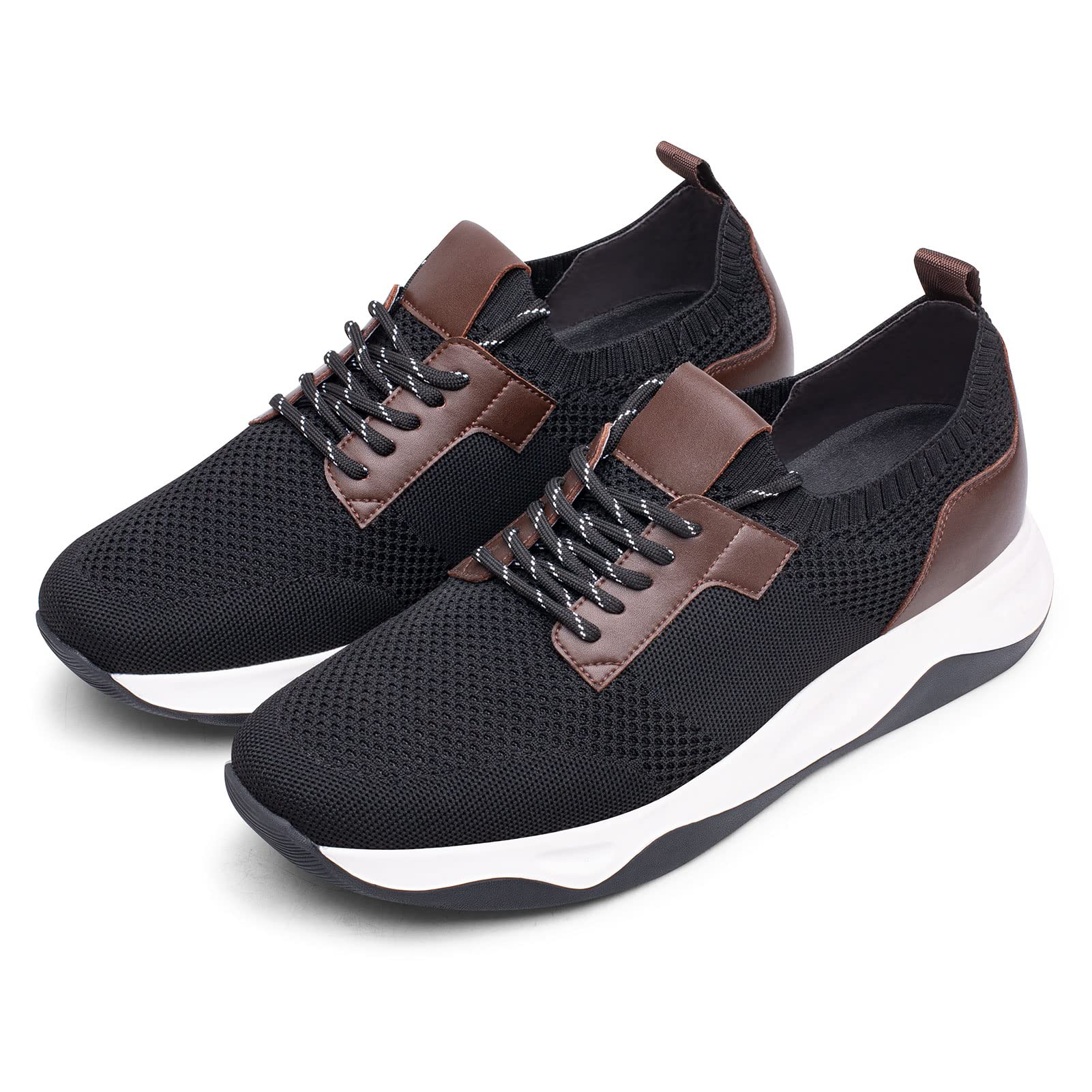 CHAMARIPA Men's Height Increase Elevator Shoes - Invisible Lifting Sneakers with Hidden Heel - Comfortable Elevator Trainers for Work, Dating & Special Occasions