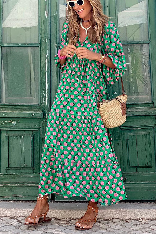Stylish Puff Sleeve Tiered Midi Dress for Women | Floral Summer Dress for Parties, Weddings & Date Nights