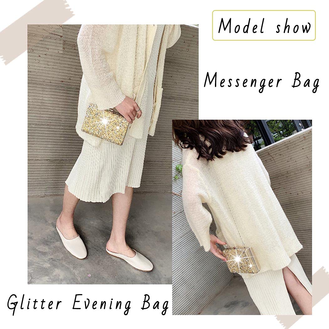 ELABEST Glitter Evening Clutch Bag for Women - Double Sided Diamond Crossbody Purse - Perfect for Wedding, Party & Special Occasions