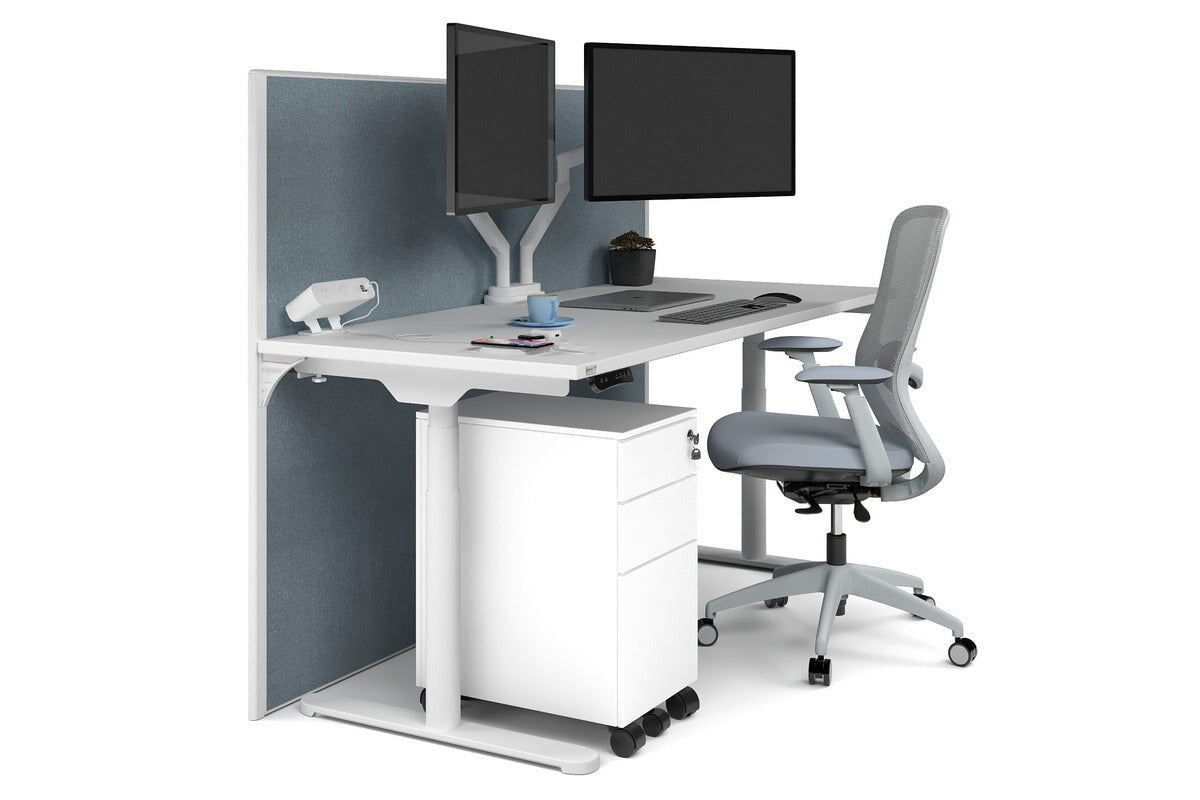 Premium Adjustable Height Single Workstation Desk - 1600L x 700W Size - Ideal for Home Office, Study & Workspace Ergonomics