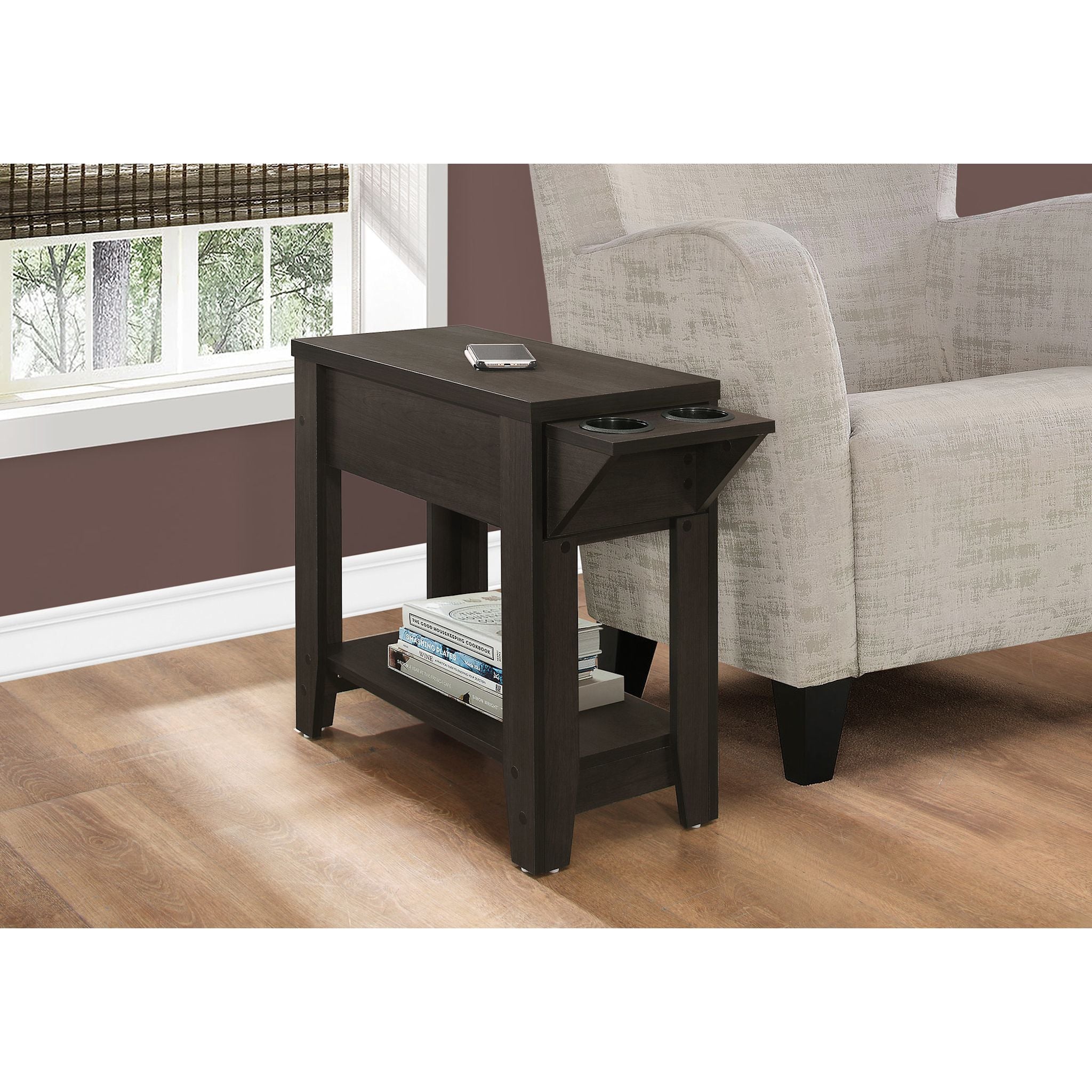 Alexander Accent Table - Modern Side Table for Living Room, Bedroom & Office - Wooden End Table with Storage Shelf - Perfect for Home Decor & Small Spaces