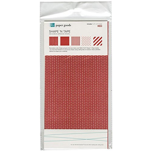 QUICKUTZ Lifestyle Crafts Shape N' Tape Sheet - Red Self-Adhesive Crafting Paper for Scrapbooking, Card Making & DIY Projects