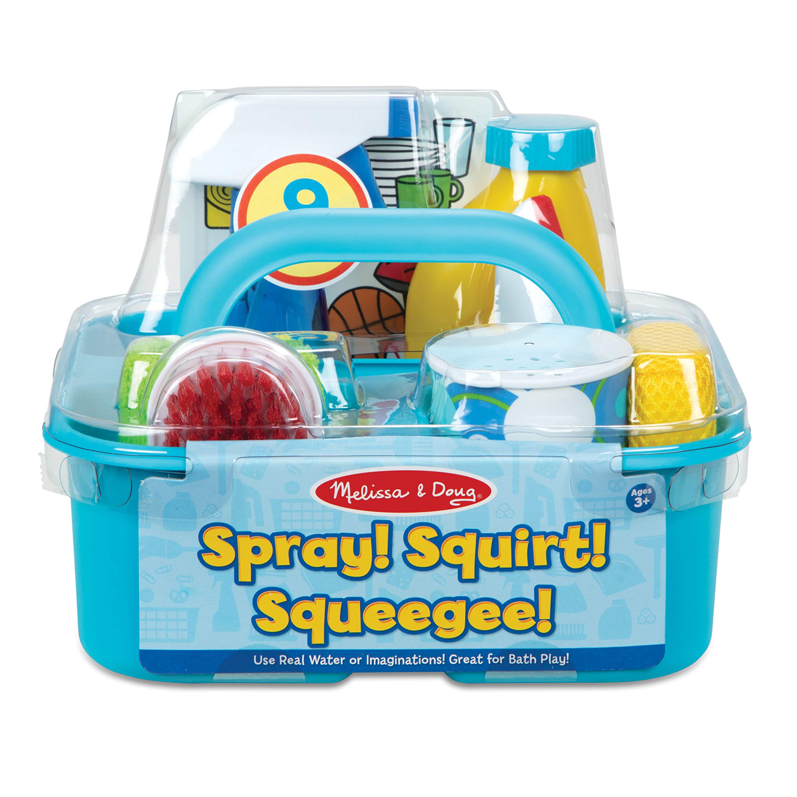 Melissa & Doug Pretend Play Cleaning Set - Spray, Squirt & Squeegee Toy for Kids - Fun Role Play Cleaning Activities for Indoor & Outdoor Play