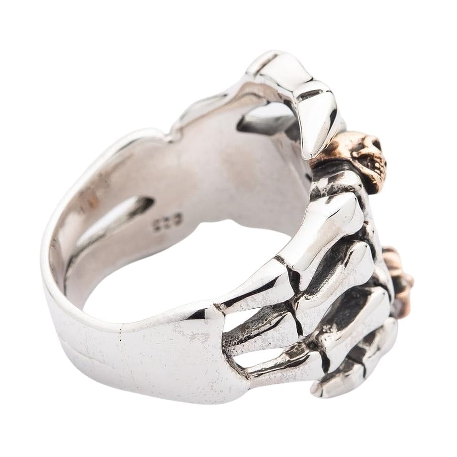 Gothic Skull Skeleton Hand Ring - Sterling Silver Jewelry for Men & Women - Perfect for Halloween, Punk Fashion, and Gothic Style Accessories