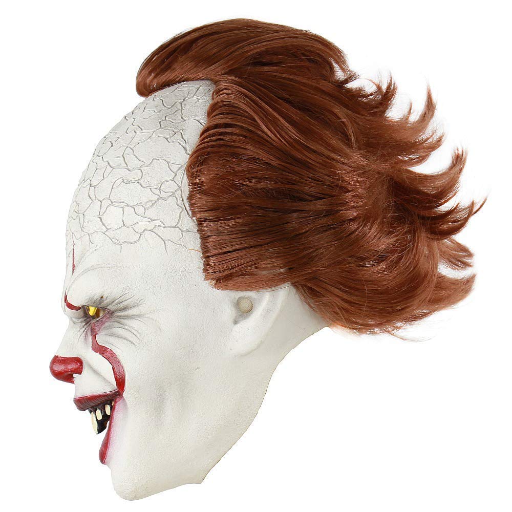 Scary Halloween Clown Mask for Cosplay - Creepy Horror Costume Accessory for Parties, Haunted Houses & Trick or Treating
