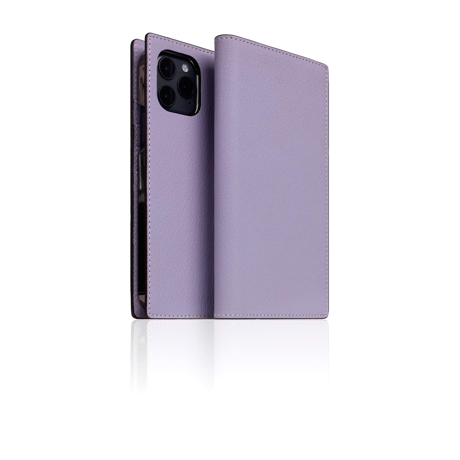 Premium D9 French Chevere Sully Leather Wallet Case for iPhone 12 Pro Max – Handcrafted Diary Style with Card Slots & Side Cash Pocket | Gift Box Included (Lavender) | Perfect for Everyday Use, Travel & Gifting