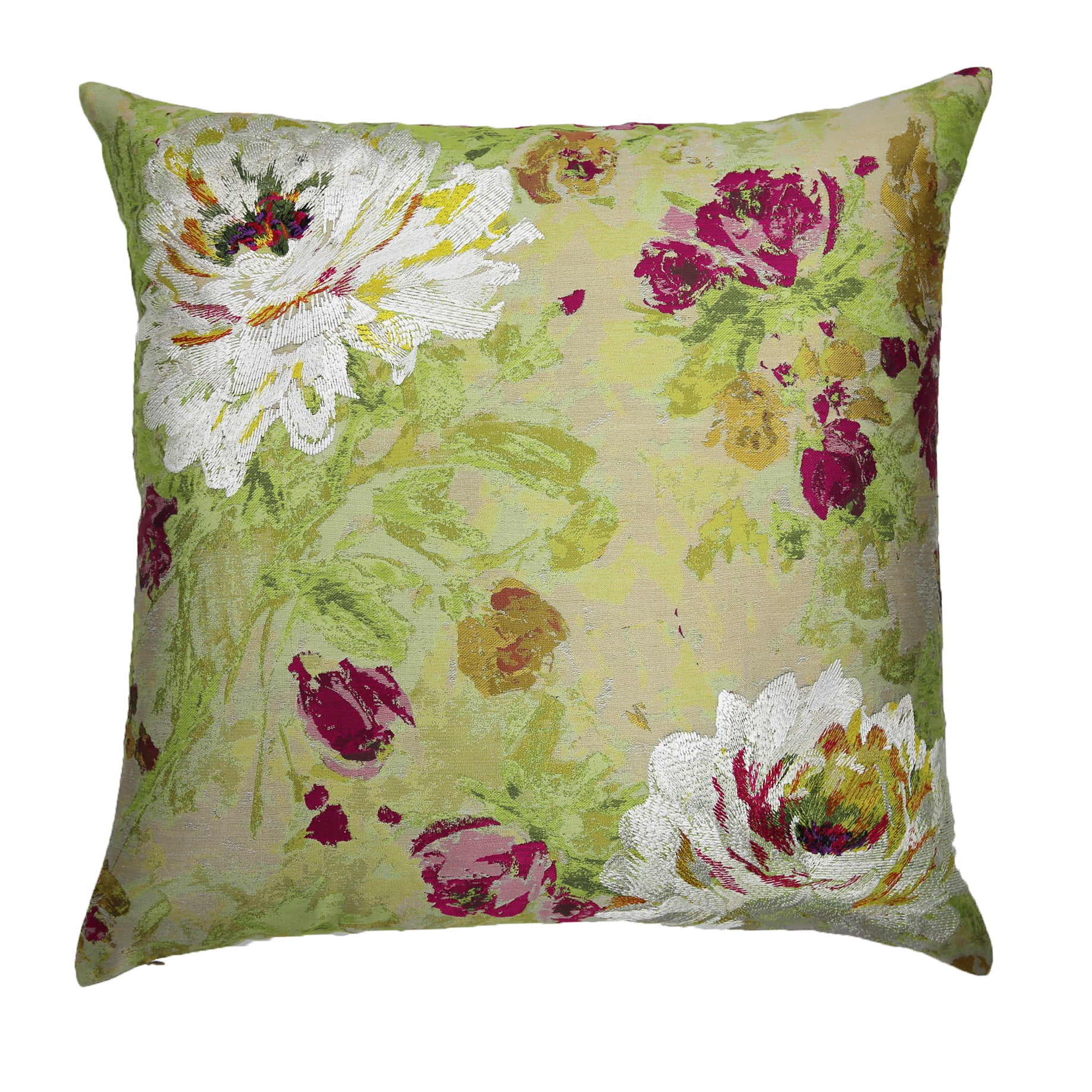 Peony Euro Sham Pillow Cover - 20x26 Inches Floral Decorative Pillowcase for Couch, Bed & Sofa - Home Decor & Living Room Accent
