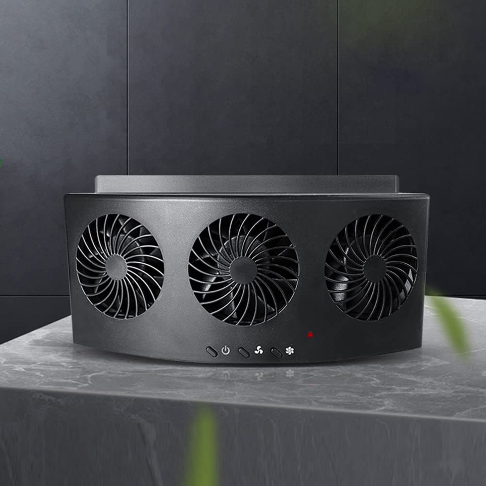 2W USB Car Cooling Fan - Energy Saving 3-Hole Radiator Fan for Auto Ventilation | Front/Rear Window & Exhaust Air Purifier (Black) | Perfect for Summer Road Trips & Parking Ventilation