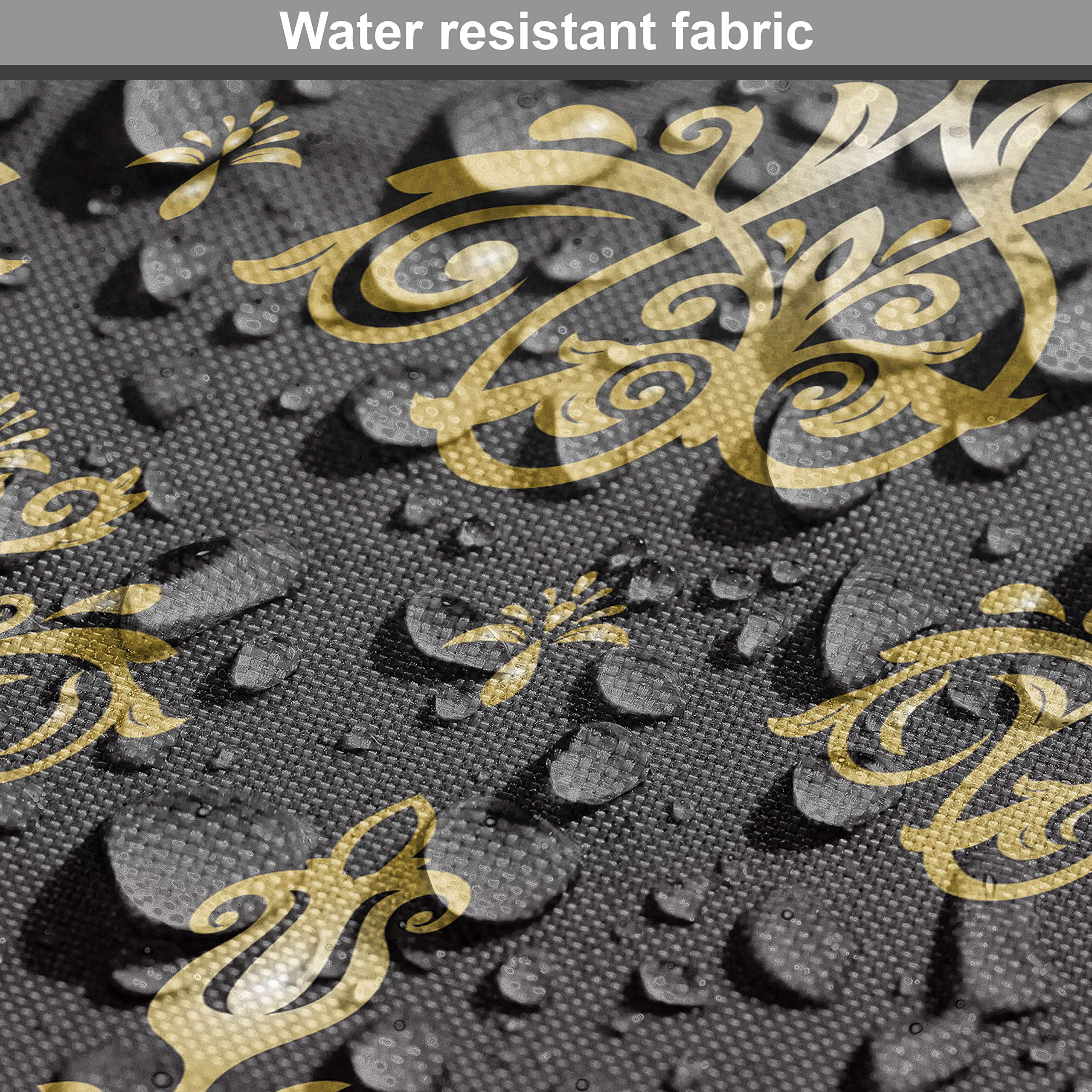 Ambesonne Yellow Damask Fabric - Venetian Floral Upholstery for Home Decor