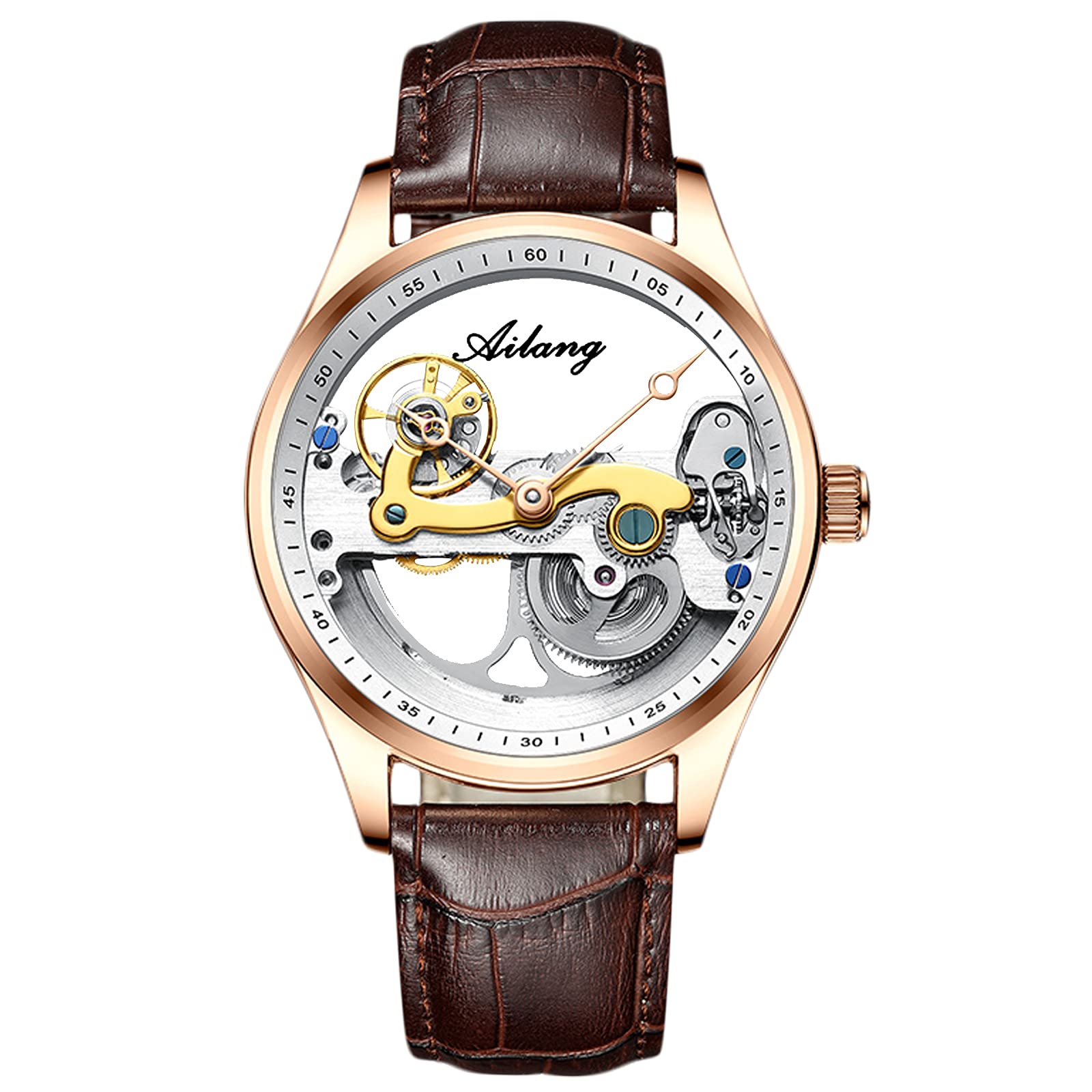 RORIOS Men's Automatic Mechanical Watch - Stainless Steel Band, Self-Winding, Waterproof Dress Watch for Business & Formal Occasions | Perfect for Office, Weddings & Special Events