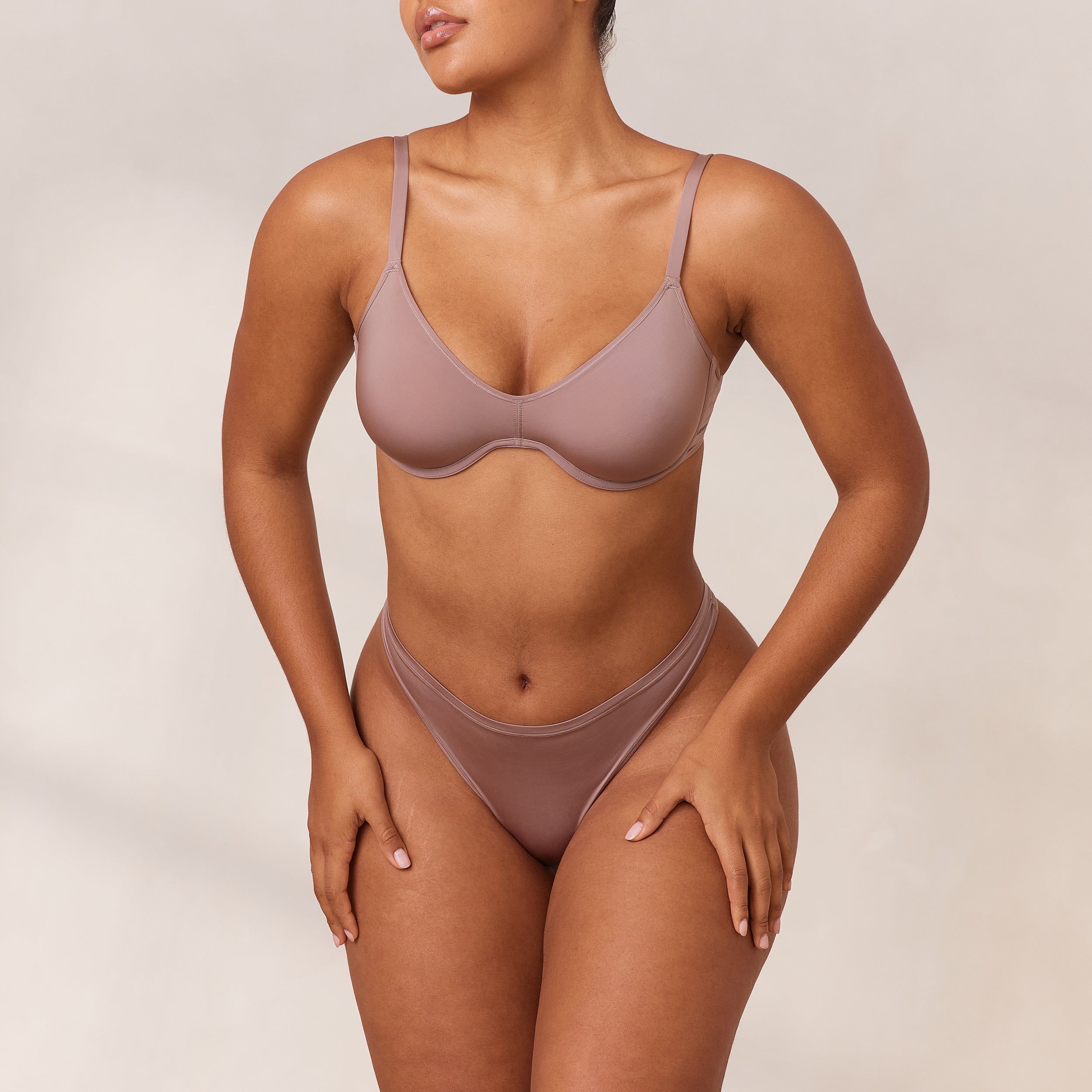 Barely There Plunge Bra in Mauve - Comfortable & Supportive Lingerie for Everyday Wear & Special Occasions