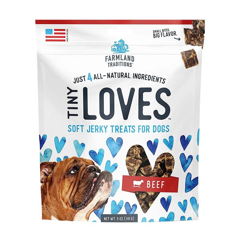 Farmland Traditions Tiny Loves Beef Soft Jerky Dog Treats 5oz - All-Natural, Grain-Free Training Snacks for Small Dogs - Perfect for Rewards, Training & On-the-Go Treats