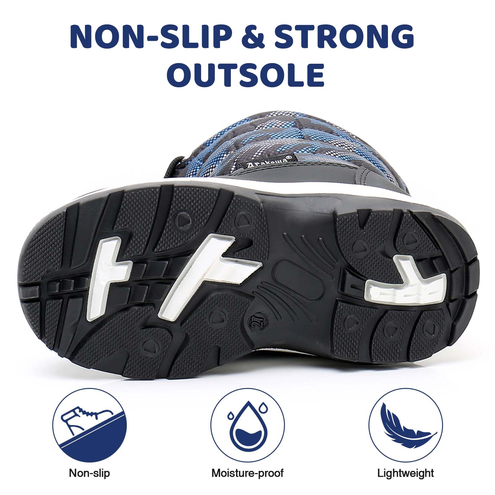 Apakowa Waterproof Winter Snow Boots for Kids - Cold Weather & Water Resistant (Toddler, Little Kid, Big Kid) | Perfect for Snow Play, Outdoor Adventures & School Winter Activities