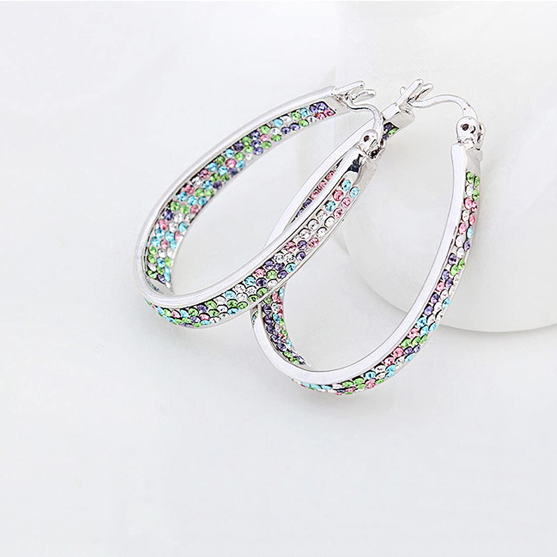 Yellow Crystal Drop Earrings for Women - Silver Tone Glamorous Dangle Earrings for Women & Girls | Perfect for Parties, Weddings & Date Nights