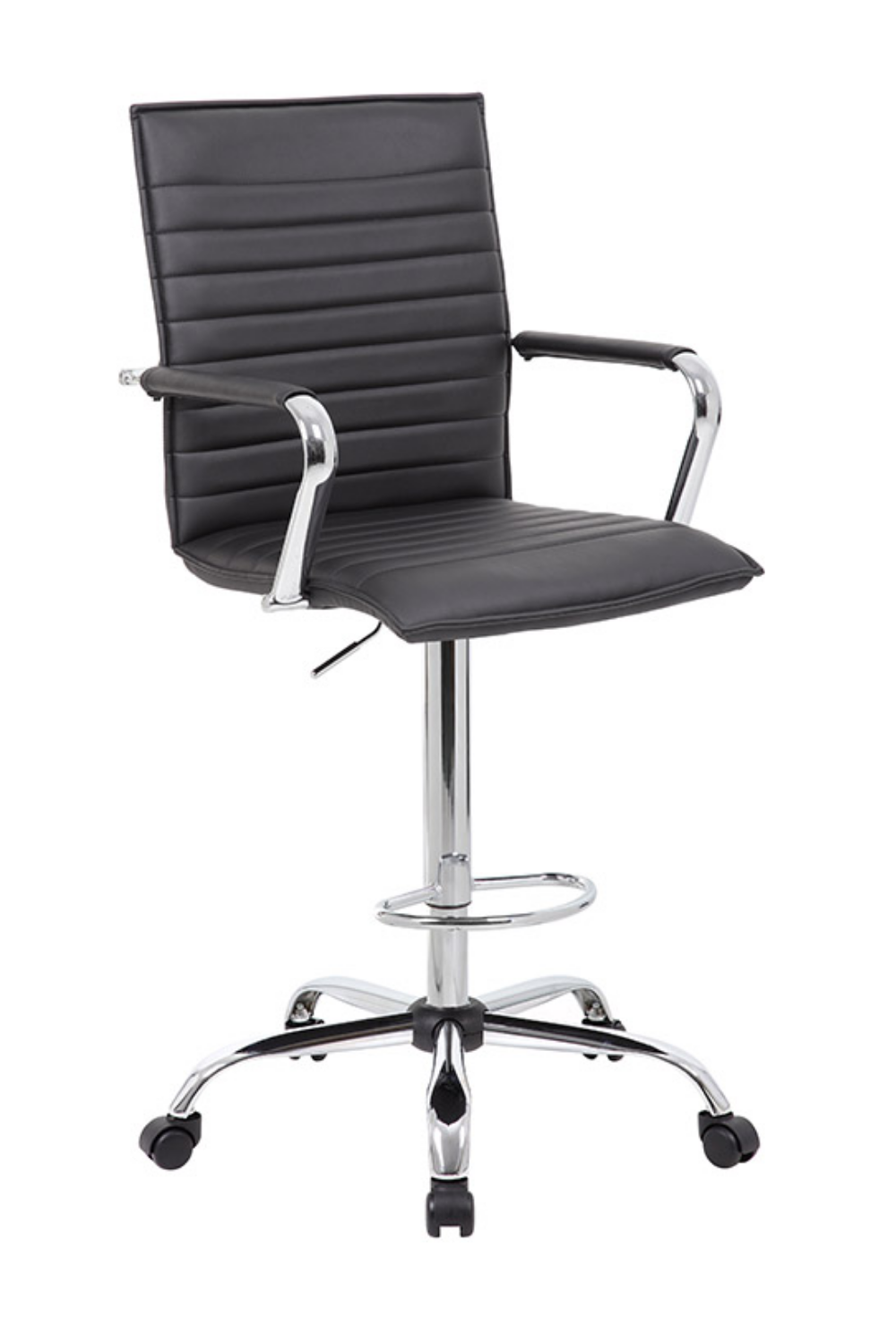 Boss Ribbed Design Drafting Stool B16533C - Adjustable Height Ergonomic Office Chair for Architects, Artists & Designers - Perfect for Home Office, Studio & Workspace