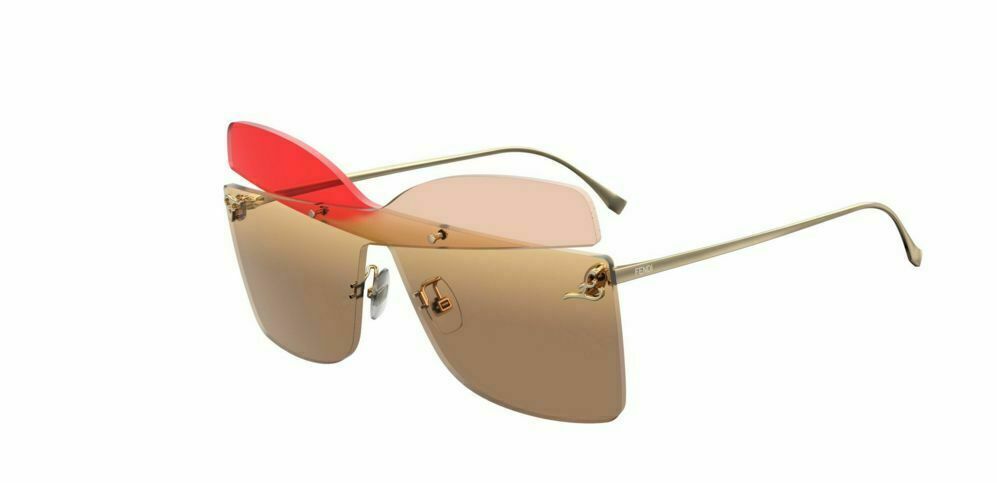Fendi FF 0399/S 0G63/HA Red Opal Peach Gradient Sunglasses for Women - Luxury Designer Fashion Shades for Summer, Beach & Outdoor Activities